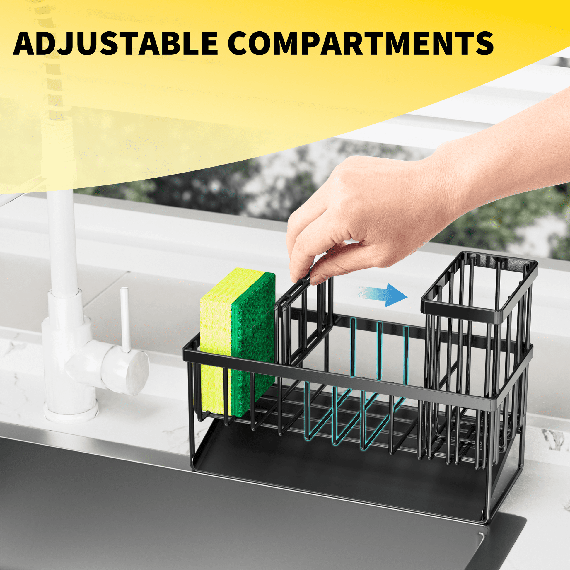 Elevate Your Kitchen Organization with the Cisily Stainless Steel Sink Caddy - Rust-Resistant and Space-Saving Design!