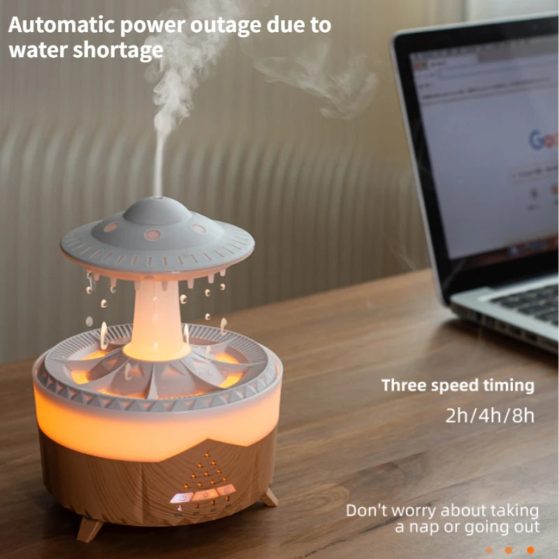 Transform Your Space with the New UFO Raindrop Humidifier - A Soothing Water Drop Aroma Diffuser for Home Decor and Relaxation