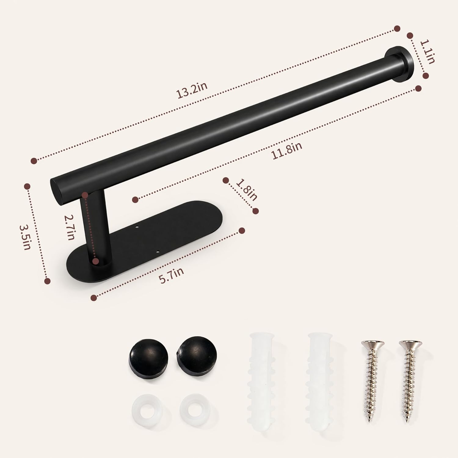 Stylish Black Wall-Mounted Paper Towel Holder – Space-Saving Solution for Your Kitchen and Bathroom