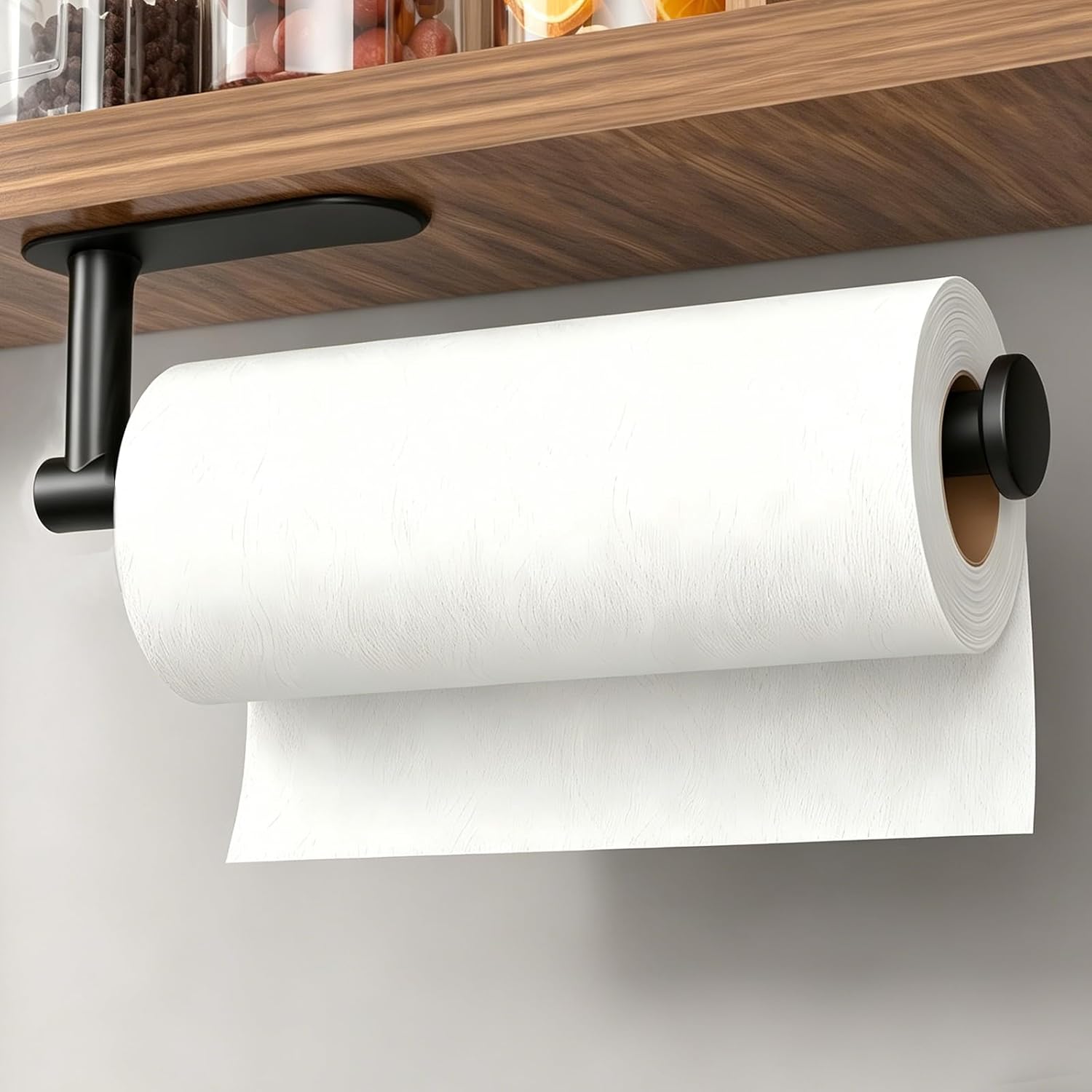 Stylish Black Wall-Mounted Paper Towel Holder – Space-Saving Solution for Your Kitchen and Bathroom
