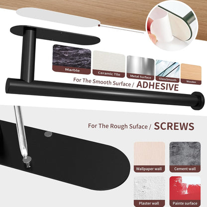 Stylish Black Wall-Mounted Paper Towel Holder – Space-Saving Solution for Your Kitchen and Bathroom