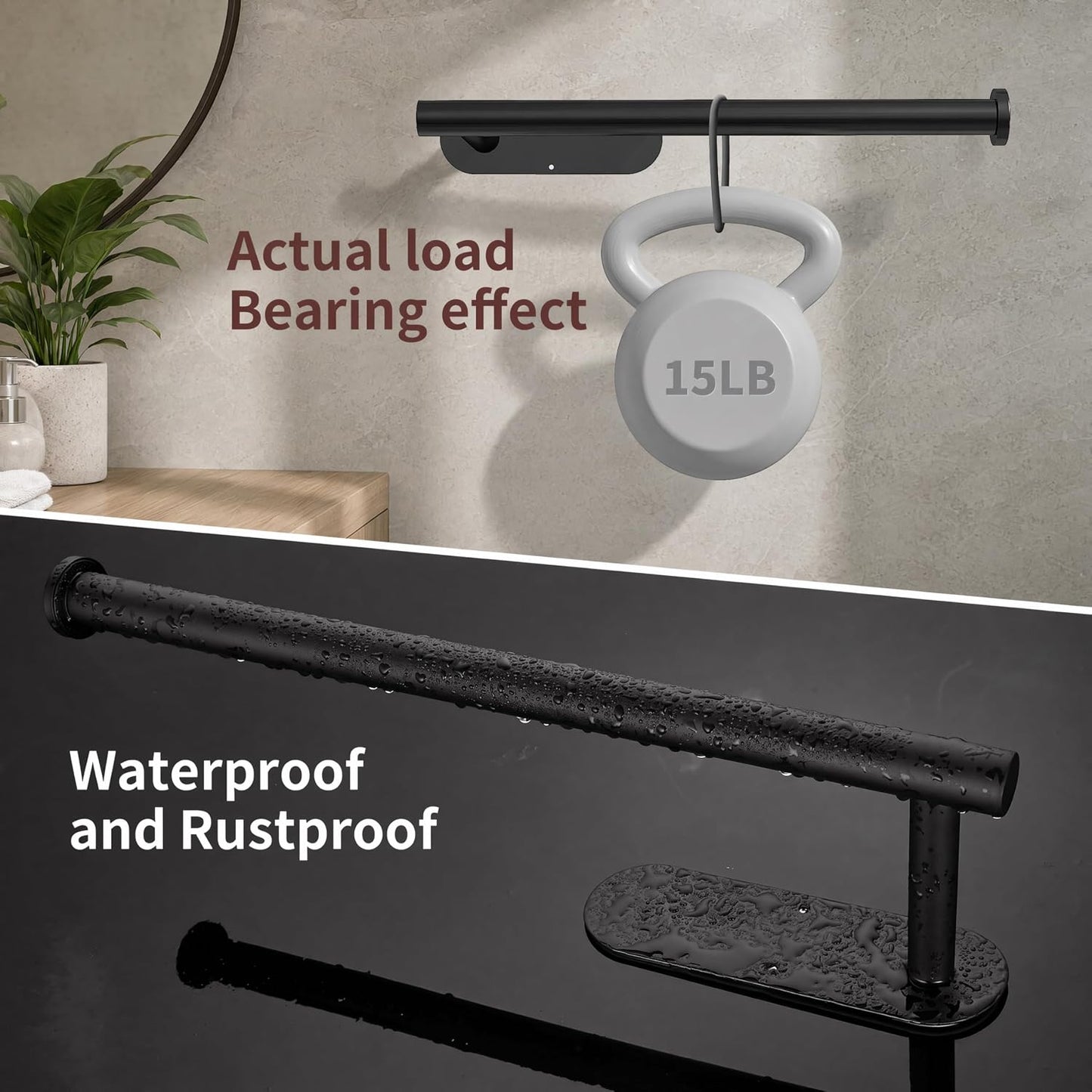 Stylish Black Wall-Mounted Paper Towel Holder – Space-Saving Solution for Your Kitchen and Bathroom