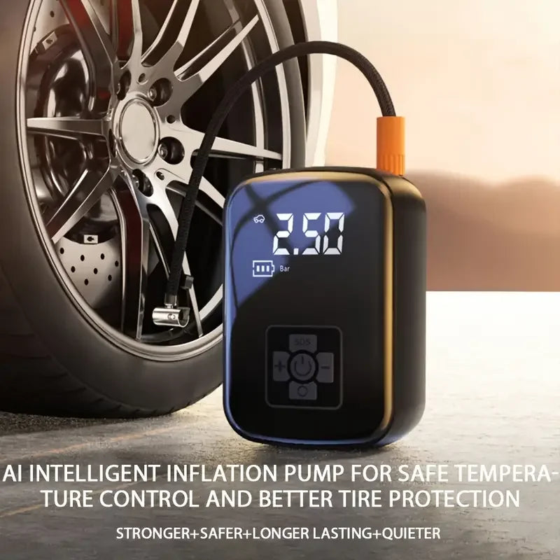 Powerful Wireless Car Air Compressor - Rechargeable Electric Tire Inflator for Motorcycles, Bicycles, Boats, and More!