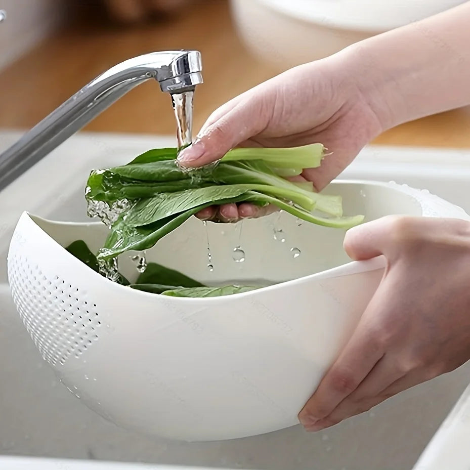 Versatile Eco-Friendly Rice Drainage Basket - Perfect for Rinsing Rice, Fruits, and Vegetables!