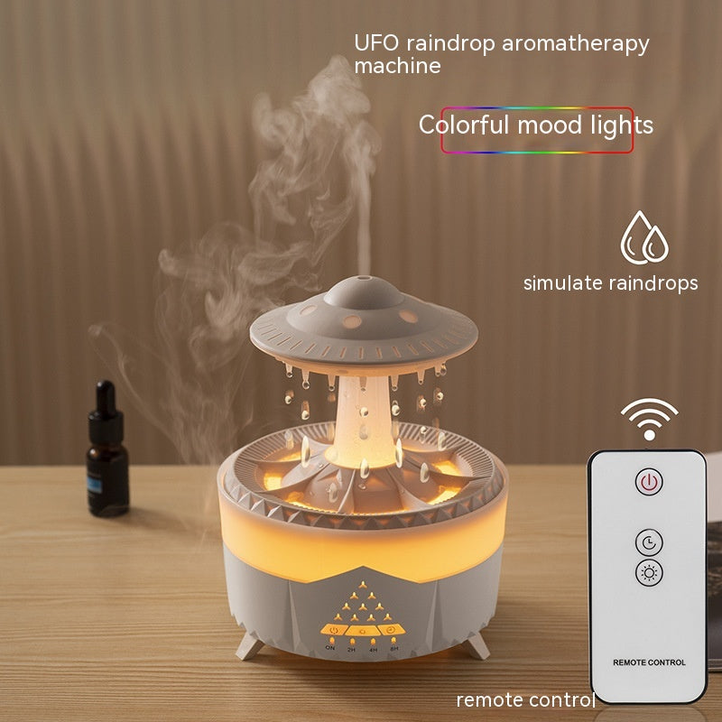 Transform Your Space with the New UFO Raindrop Humidifier - A Soothing Water Drop Aroma Diffuser for Home Decor and Relaxation