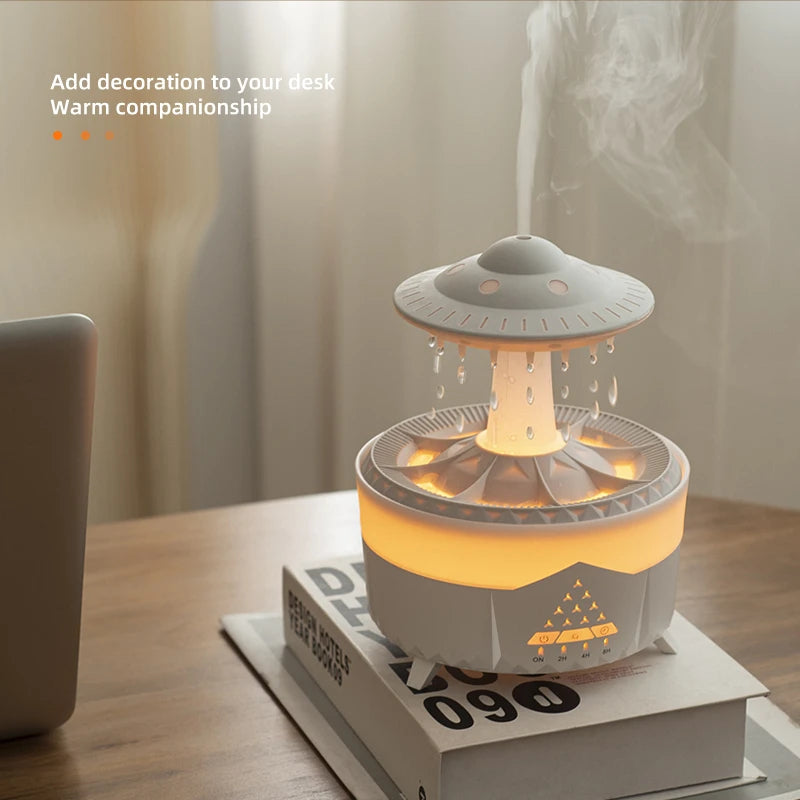 Transform Your Space with the New UFO Raindrop Humidifier - A Soothing Water Drop Aroma Diffuser for Home Decor and Relaxation