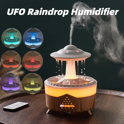 Transform Your Space with the New UFO Raindrop Humidifier - A Soothing Water Drop Aroma Diffuser for Home Decor and Relaxation