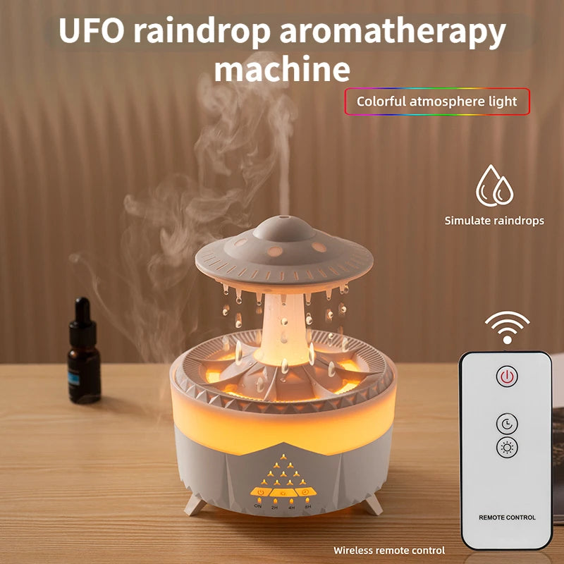 Transform Your Space with the New UFO Raindrop Humidifier - A Soothing Water Drop Aroma Diffuser for Home Decor and Relaxation
