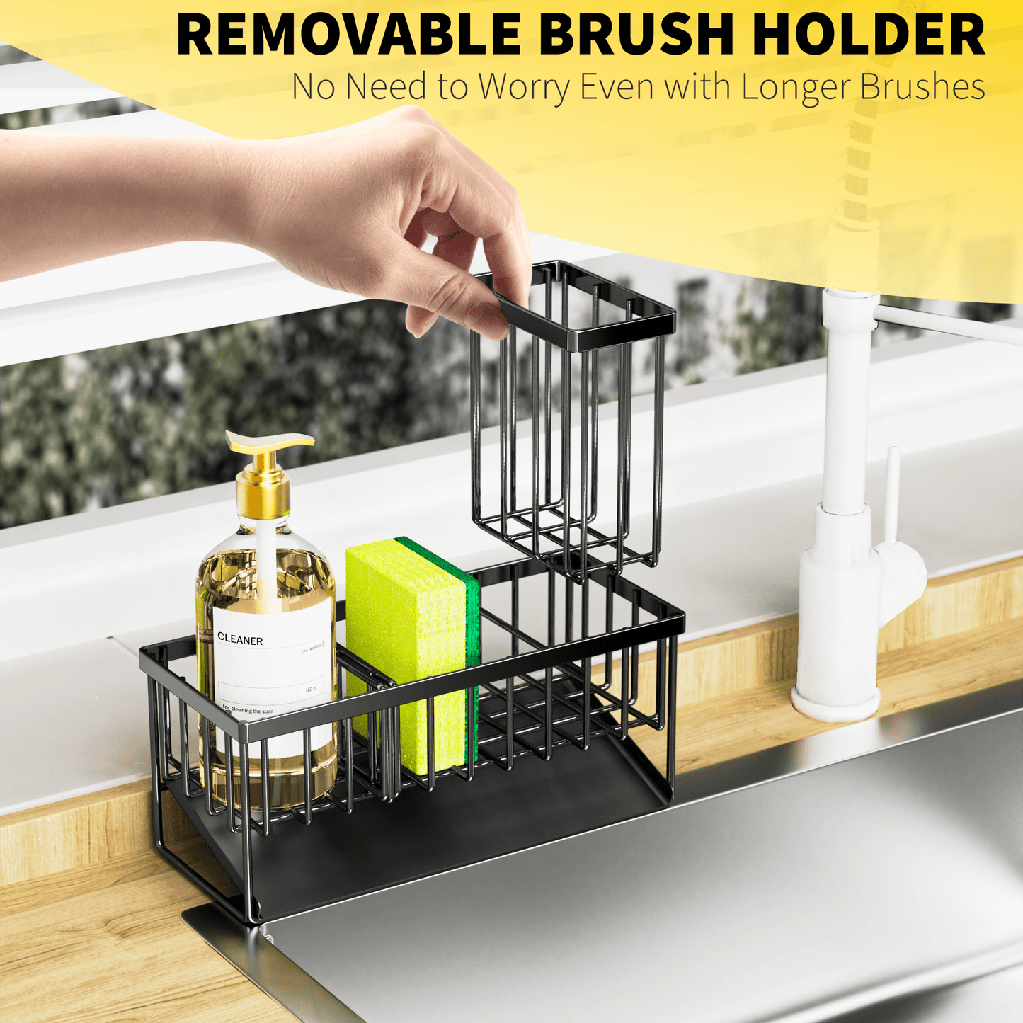 Elevate Your Kitchen Organization with the Cisily Stainless Steel Sink Caddy - Rust-Resistant and Space-Saving Design!