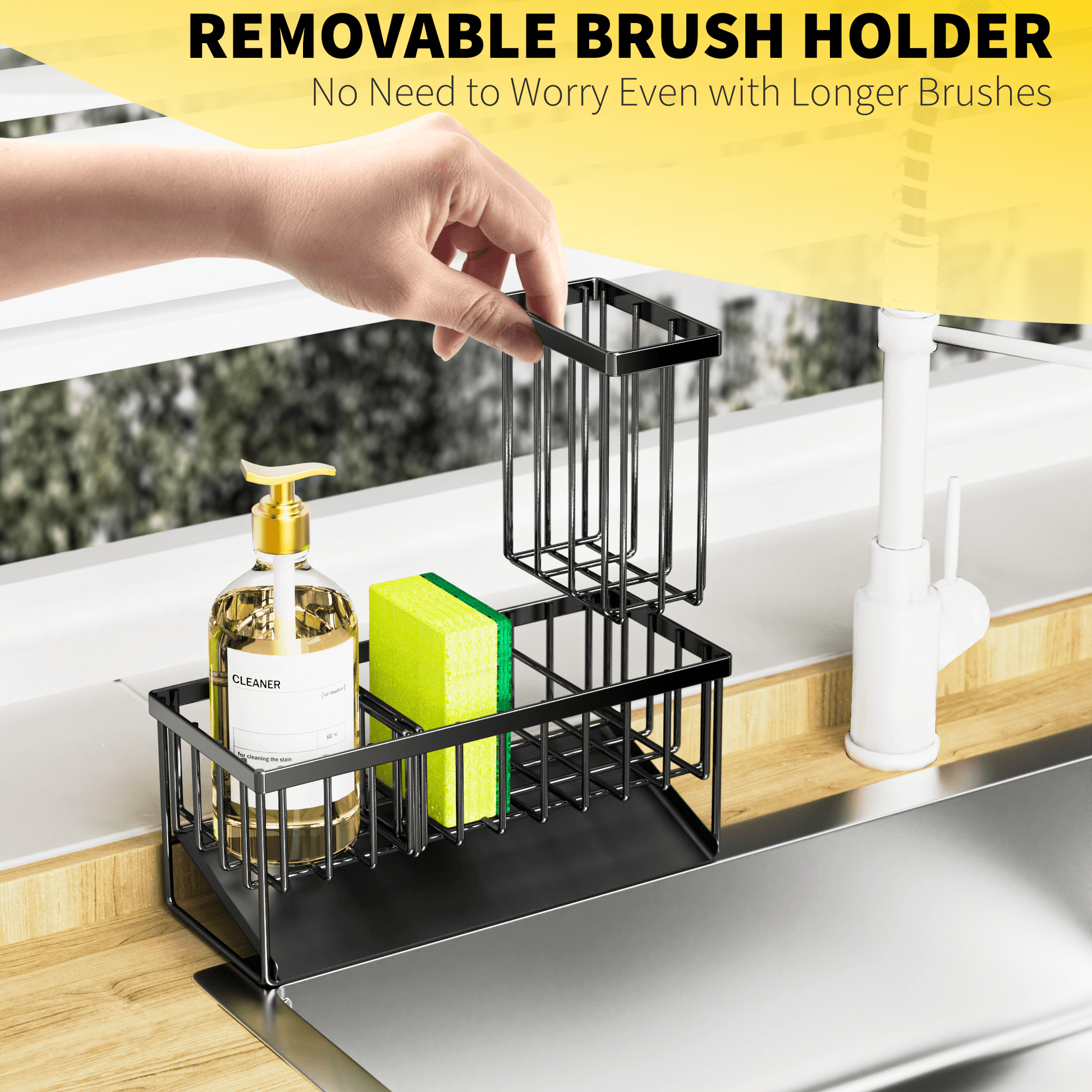 Elevate Your Kitchen Organization with the Cisily Stainless Steel Sink Caddy - Rust-Resistant and Space-Saving Design!